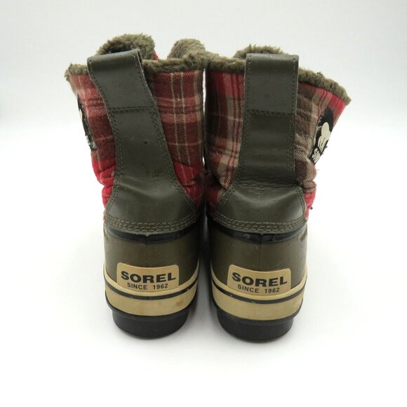 Sorel Boots Womens Size 9 Plaid Waterproof Fur Lined Winter Duck NL1549 - Picture 3 of 9